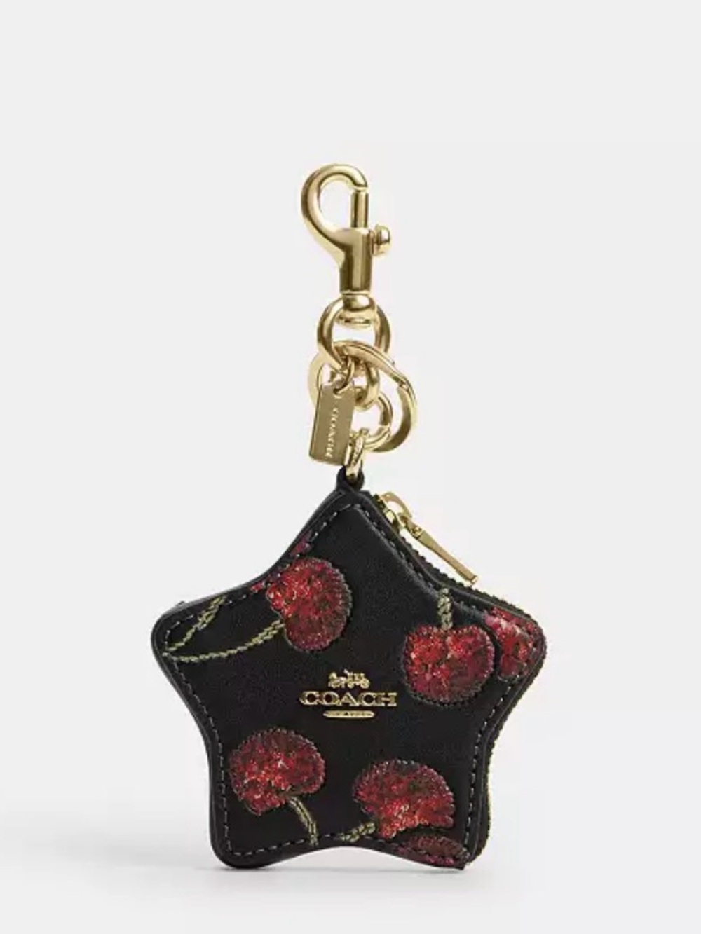 Coach Star Bag Charm With Cherry Print
